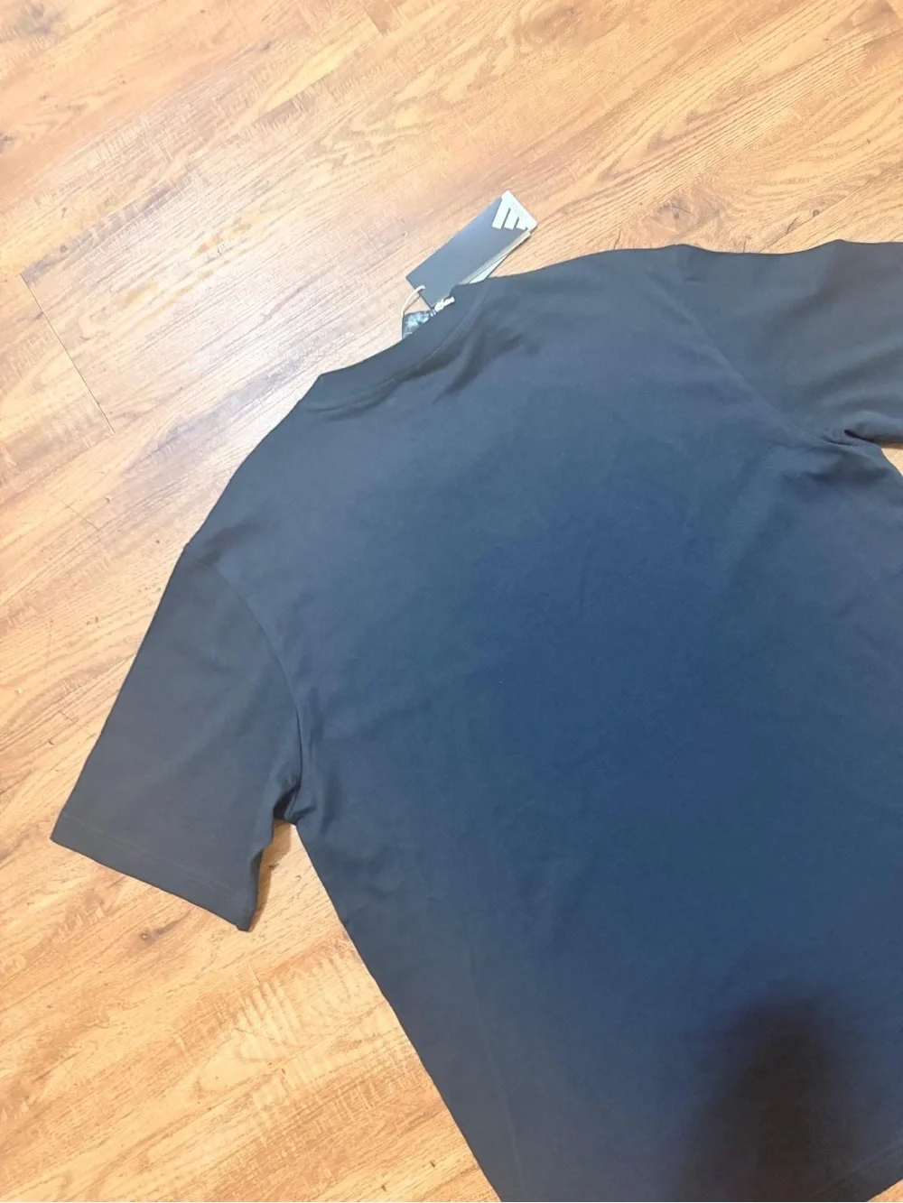 adidas Black Short-Sleeve Tee with Large Gray Logo